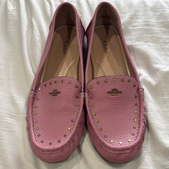 Coach Pink Moccasin-Style Shoes with Decorative Stitching - Picture 1 of 1